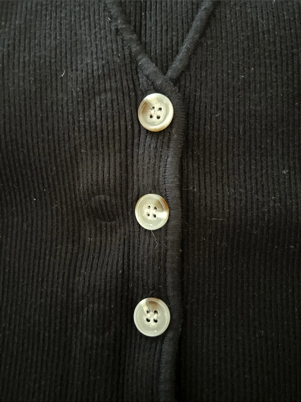 Papermoon Black Ribbed Button-Front Sweater Vest - Picture 3 of 7